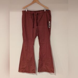 Rust Flared Drawstring Pants